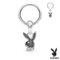 Piercing oreille anneau captif pendentif Playboy noir