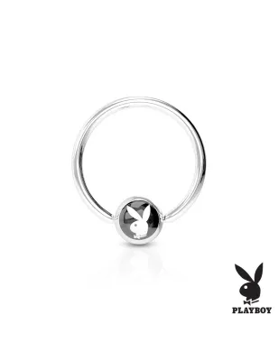 Piercing anneau captif Playboy fond noir
