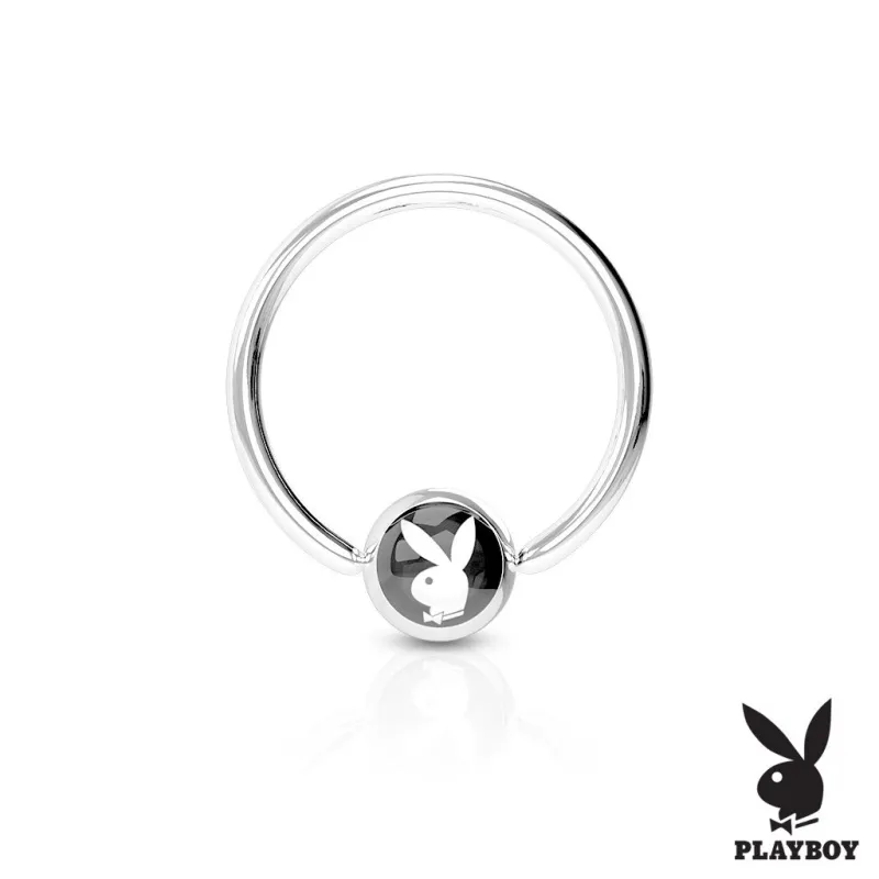 Piercing anneau captif Playboy fond noir