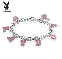Bracelet Playboy charms strass roses
