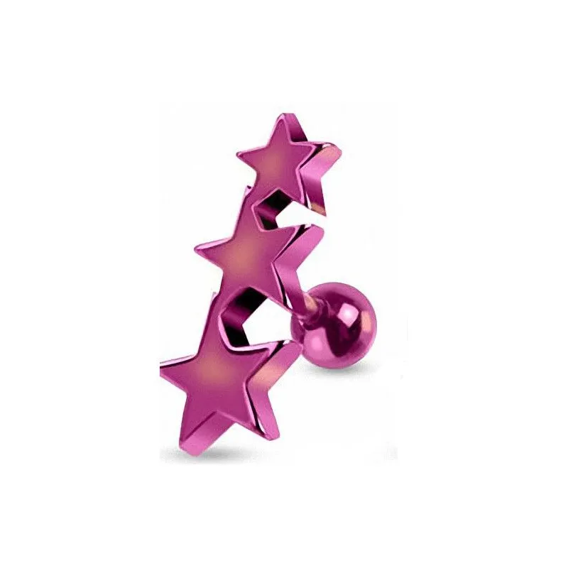 Piercing cartilage étoiles violettes