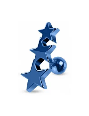 Piercing cartilage étoiles bleues