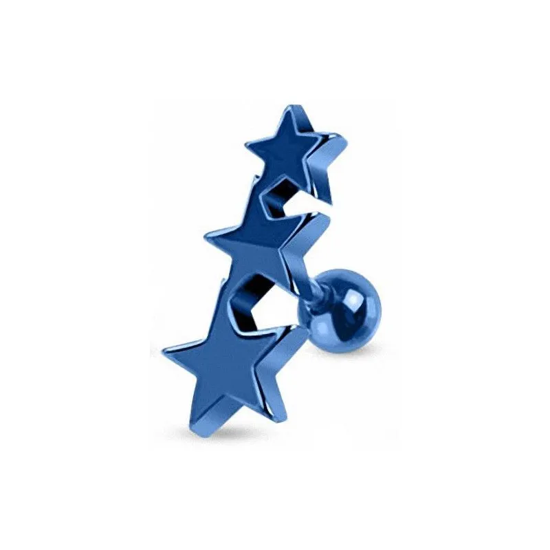 Piercing cartilage étoiles bleues