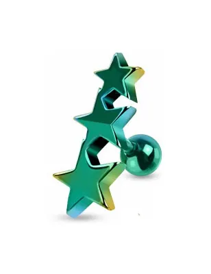 Piercing cartilage étoiles bleues