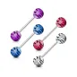 Lot de 4 Piercing langue Billes Zébrées