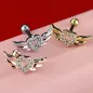Piercing oreille cartilage coeur avec ailles d'ange plaqué or Piercing oreille cartilage coeur avec ailles d'ange plaqué or