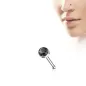 Piercing nez tige droite pierre agate noire