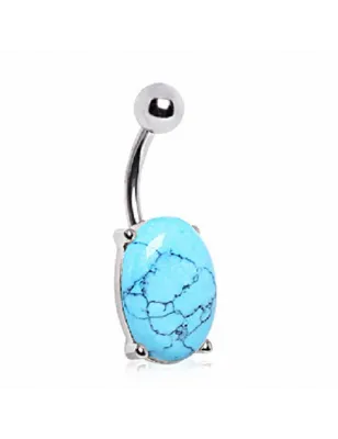 Piercing nombril pierre naturelle turquoise