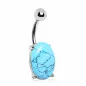 Piercing nombril pierre naturelle turquoise