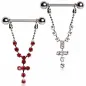 Piercing téton pendentif croix gemmes