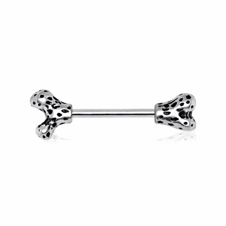 Piercing téton en forme d'os pour chien