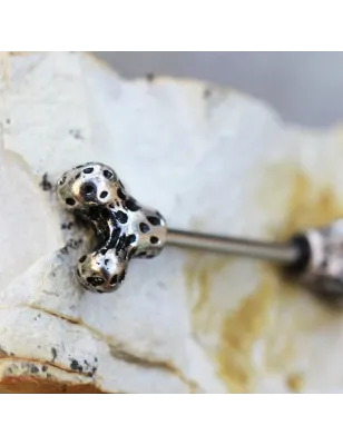 Piercing téton en forme d'os pour chien