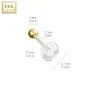 Piercing oreille labret Bioplast + Boule Or jaune 14K véritable