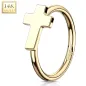 Piercing nez Anneau Or jaune 14 Carats croix