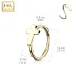 Piercing nez Anneau Or jaune 14 Carats croix