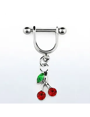 Piercing hélix acier pendentif cerise