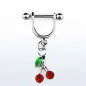 Piercing hélix acier pendentif cerise