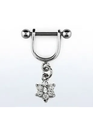 Piercing hélix acier pendentif fleur