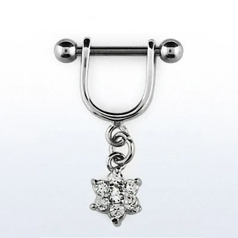 Piercing hélix acier pendentif fleur