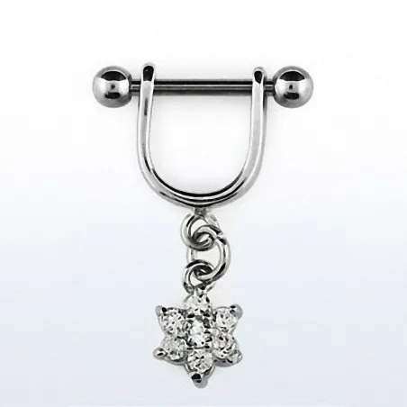 Piercing hélix acier pendentif fleur