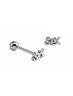 Piercing langue barbell acier SEX