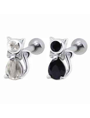 Piercing cartilage oreille chat gemmes