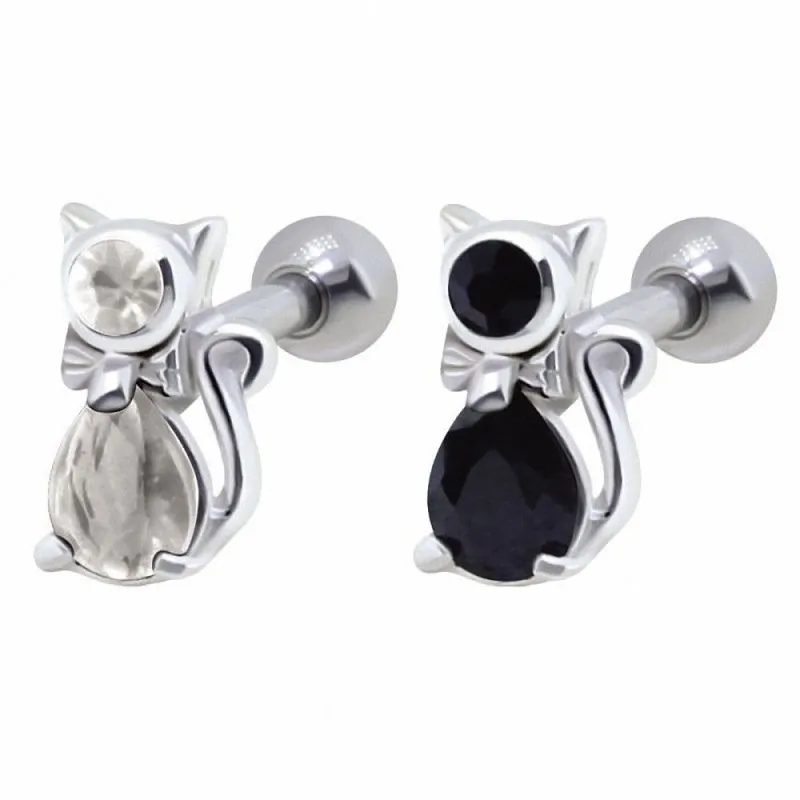 Piercing cartilage oreille chat gemmes