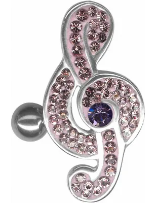 Piercing nombril inversé Crystal Evolution Swarovski Clef de sol