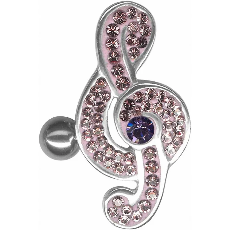Piercing nombril inversé Crystal Evolution Swarovski Clef de sol