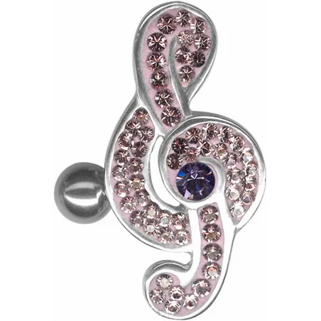 Piercing nombril inversé Crystal Evolution Swarovski Clef de sol