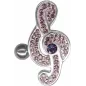 Piercing nombril inversé Crystal Evolution Swarovski Clef de sol