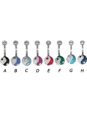 Piercing nombril Crystal Evolution Swarovski Yin et Yang