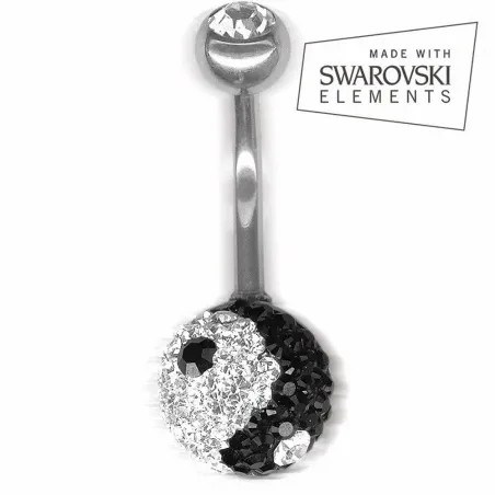 Piercing nombril Crystal Evolution Swarovski Yin et Yang