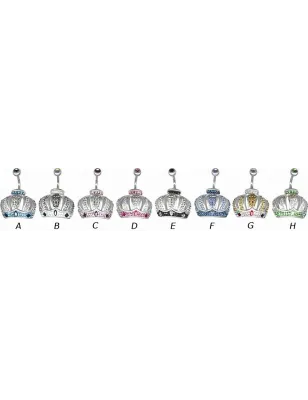 Piercing nombril Crystal Evolution Couronne Swarovski