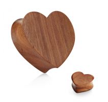Piercing plug en bois de mérisier coeur