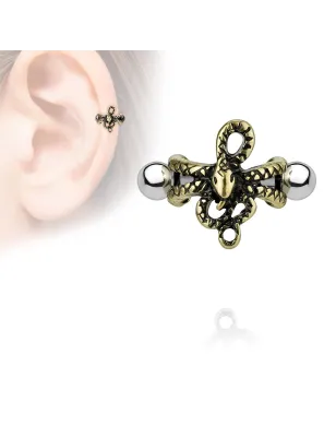 Piercing oreille hélix manchette serpent