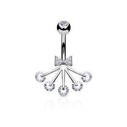 Piercing nombril ruban et éventail 5 strass