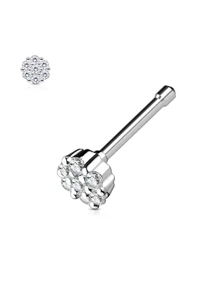 Piercing nez tige droite sept gemmes