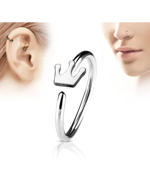 Piercing nez anneau couronne argenté