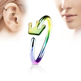 Piercing nez anneau couronne multicolore