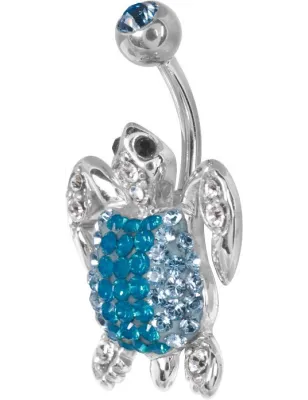 Piercing nombril Crystal Evolution Swarovski Tortue turquoise