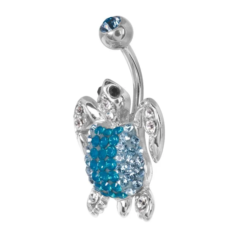 Piercing nombril Crystal Evolution Swarovski Tortue turquoise