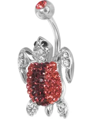 Piercing nombril Crystal Evolution Swarovski Tortue rouge