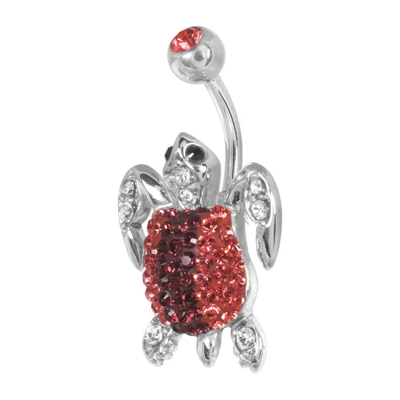 Piercing nombril Crystal Evolution Swarovski Tortue rouge