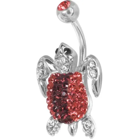 Piercing nombril Crystal Evolution Swarovski Tortue rouge