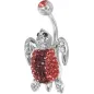Piercing nombril Crystal Evolution Swarovski Tortue rouge
