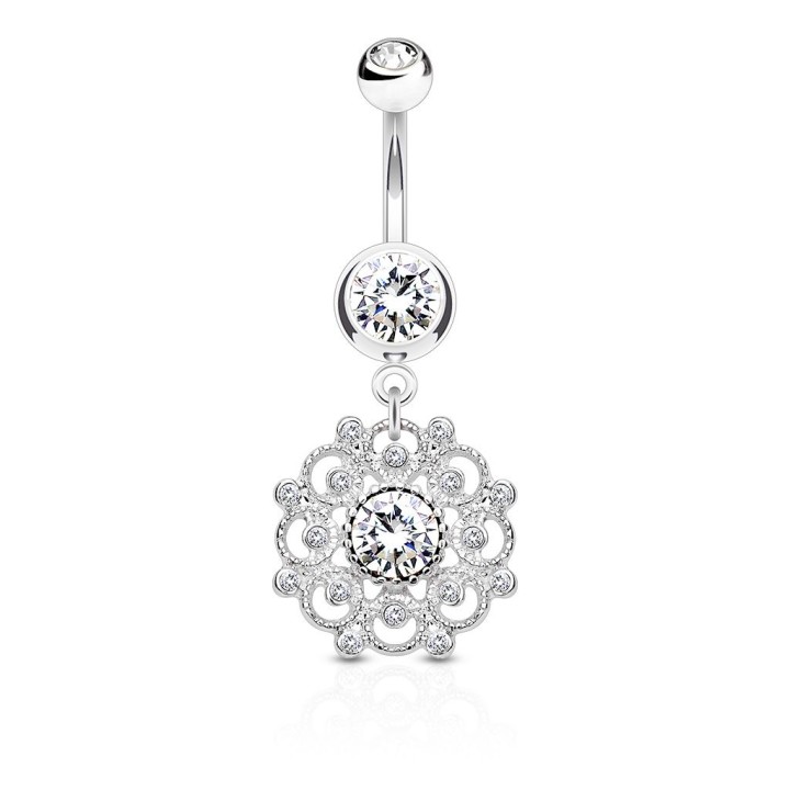 Piercing nombril vintage cercle filigrane