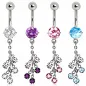 Piercing nombril fleur de vigne zircon