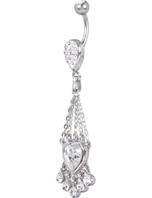 Piercing nombril Crystal Evolution Swarovski Coeur et Goutte