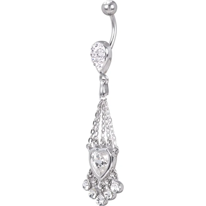 Piercing nombril Crystal Evolution Swarovski Coeur et Goutte